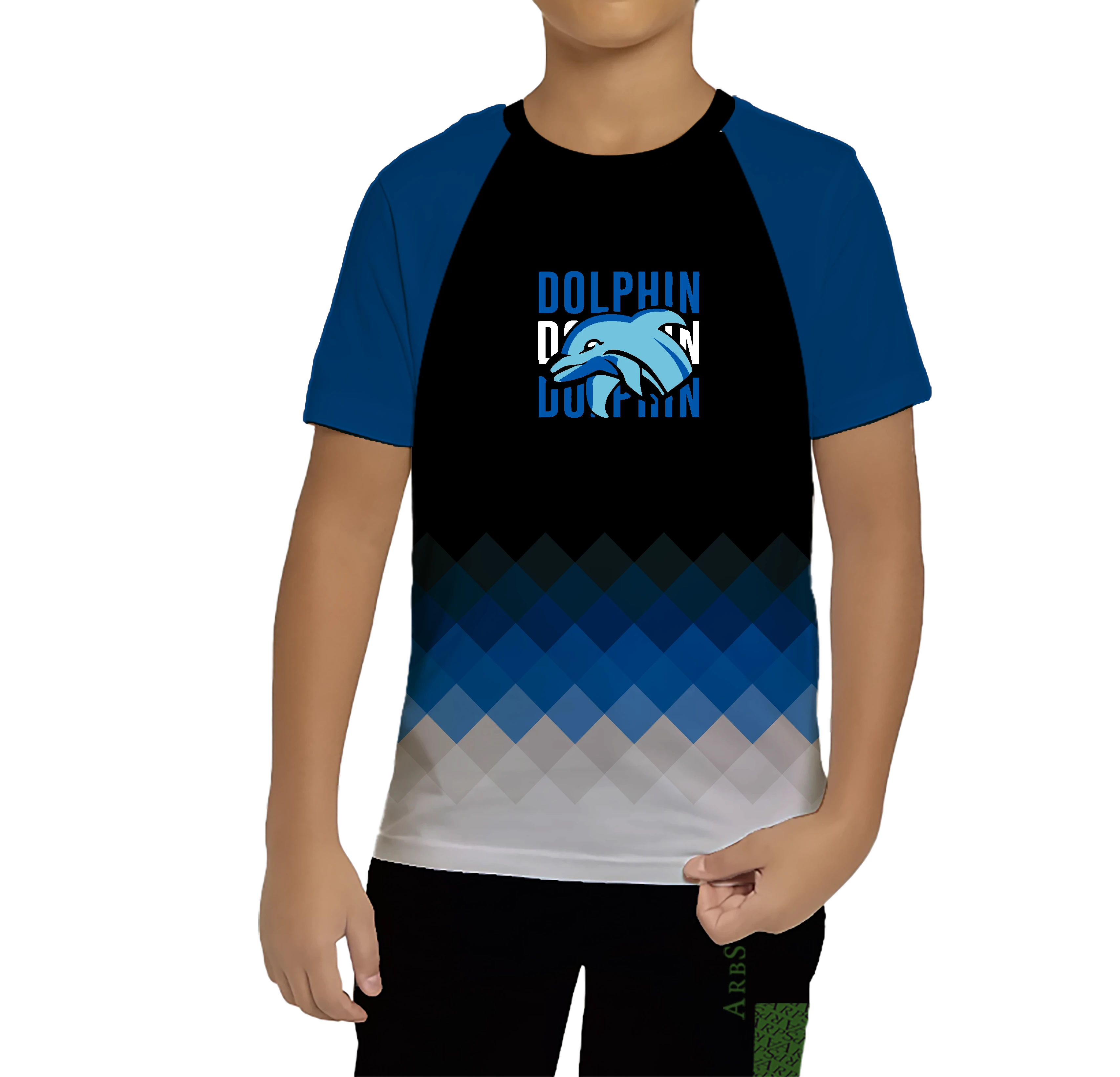 فانيلة  كم قصير ا زرق  مع بنطلون  اسود